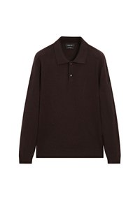 CASHMERE LONG SLEEVE POLO COLLAR - Maglietta a manica lunga - bordeaux