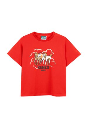 MET KORTE MOUWEN - T-shirt imprimé - rouge vif