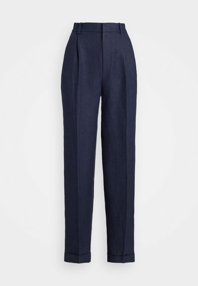 Polo Ralph Lauren HERRINGBONE LINEN TAPERED PANT - Hlače - navy