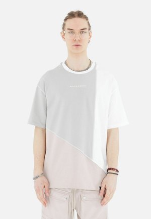 Print T-shirt - beige/white/grey