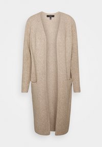 Vero Moda VMDOFFY LS LONG OPEN GA NOOS - Strickjacke - sepia tint melange/dunkelblau