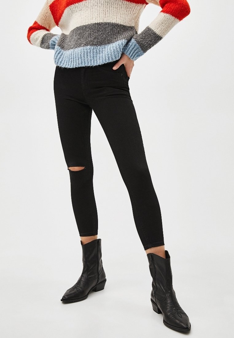 Bershka Skinny-Farkut - black