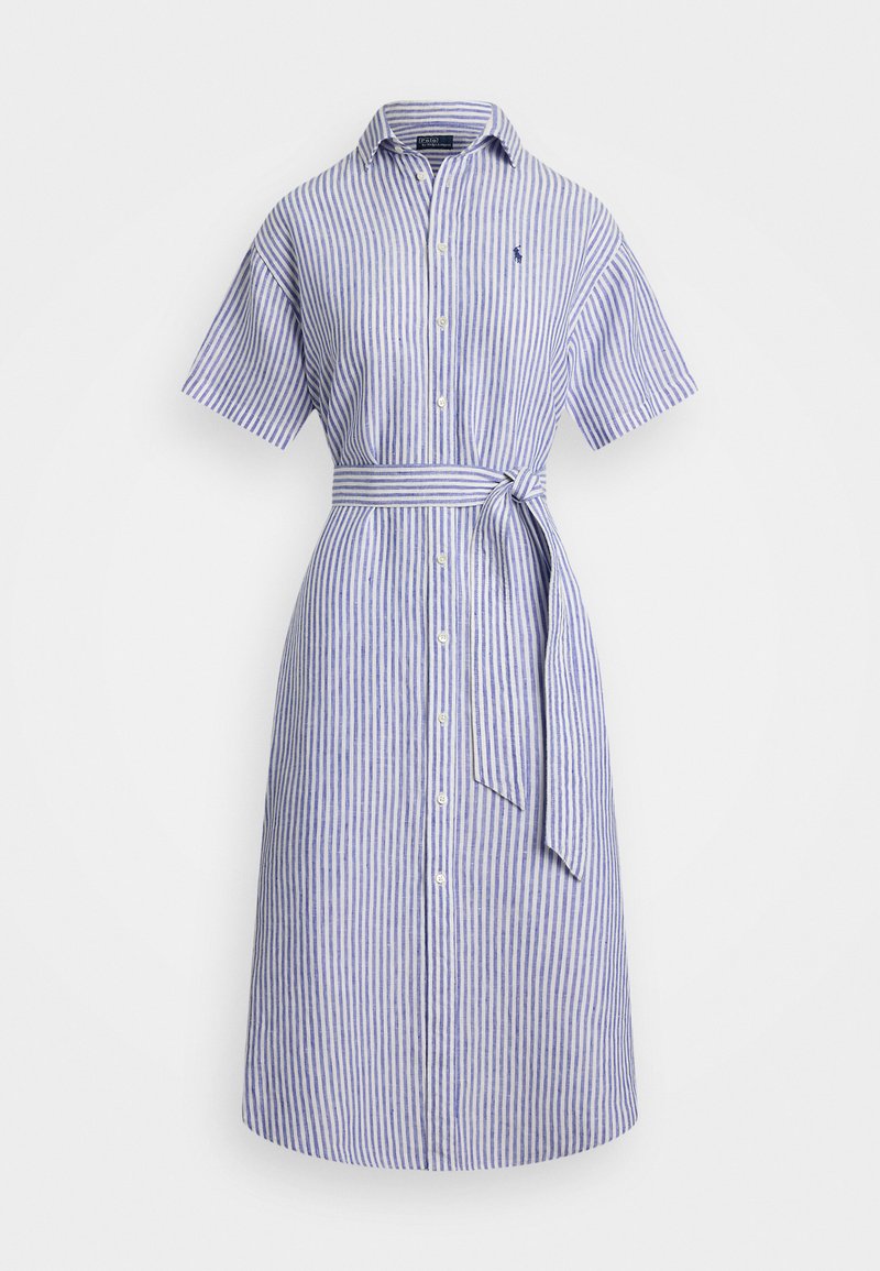 Polo Ralph Lauren WOVEN SHIRT DRESS - Robe chemise - white/blue