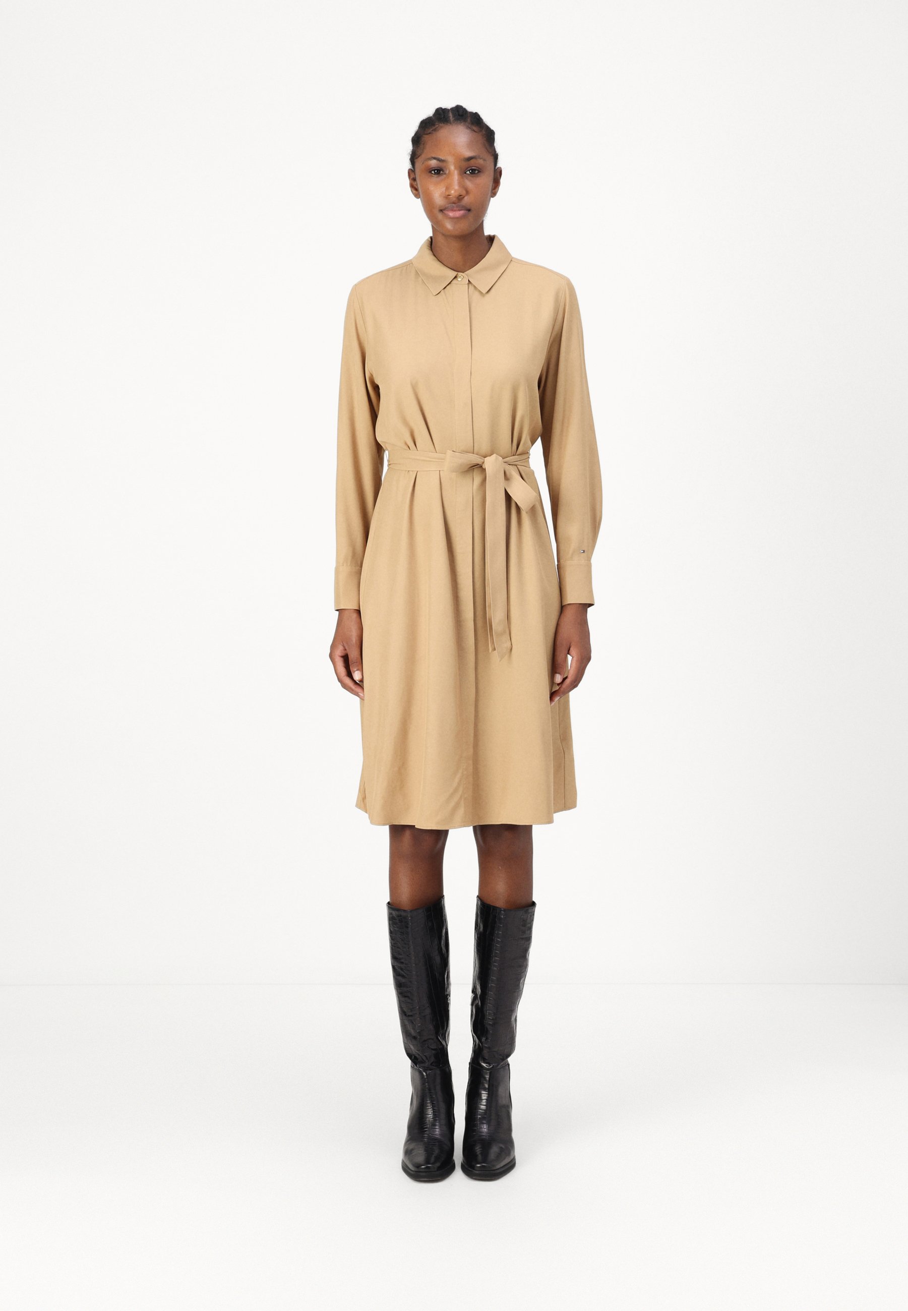 Tommy Hilfiger FLUID DRESS - Shirt dress - classic khaki/beige - Zalando