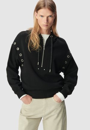 MAXI WITH EYELETS - Felpa con cappuccio - black