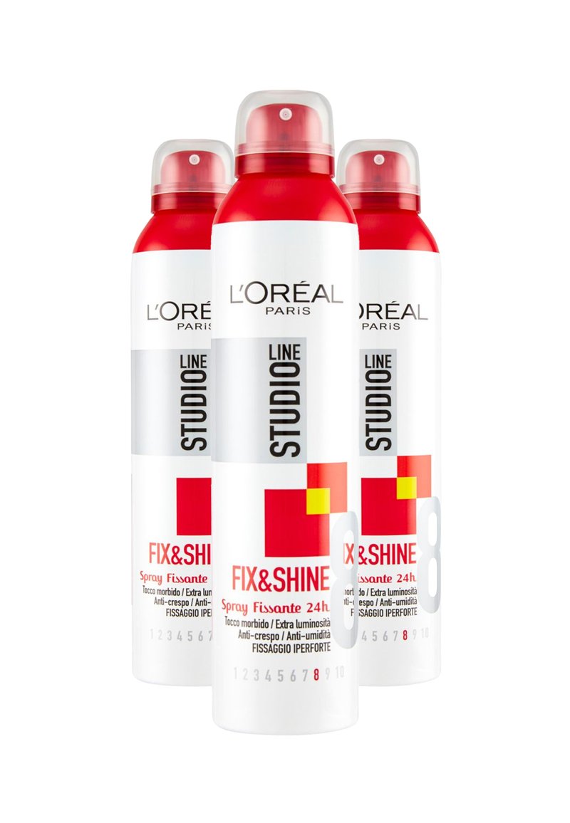 L'Oréal Paris - SPRAY PER CAPELLI STUDIO LINE FIX&SHINE, FISSAGGIO IPER FORTE, 250ML - 3 PACK - Lacca, Ingrandire