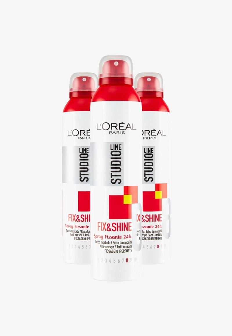 L'Oréal Paris - SPRAY PER CAPELLI STUDIO LINE FIX&SHINE, FISSAGGIO IPER FORTE, 250ML - 3 PACK - Lacca per capelli, Ingrandire