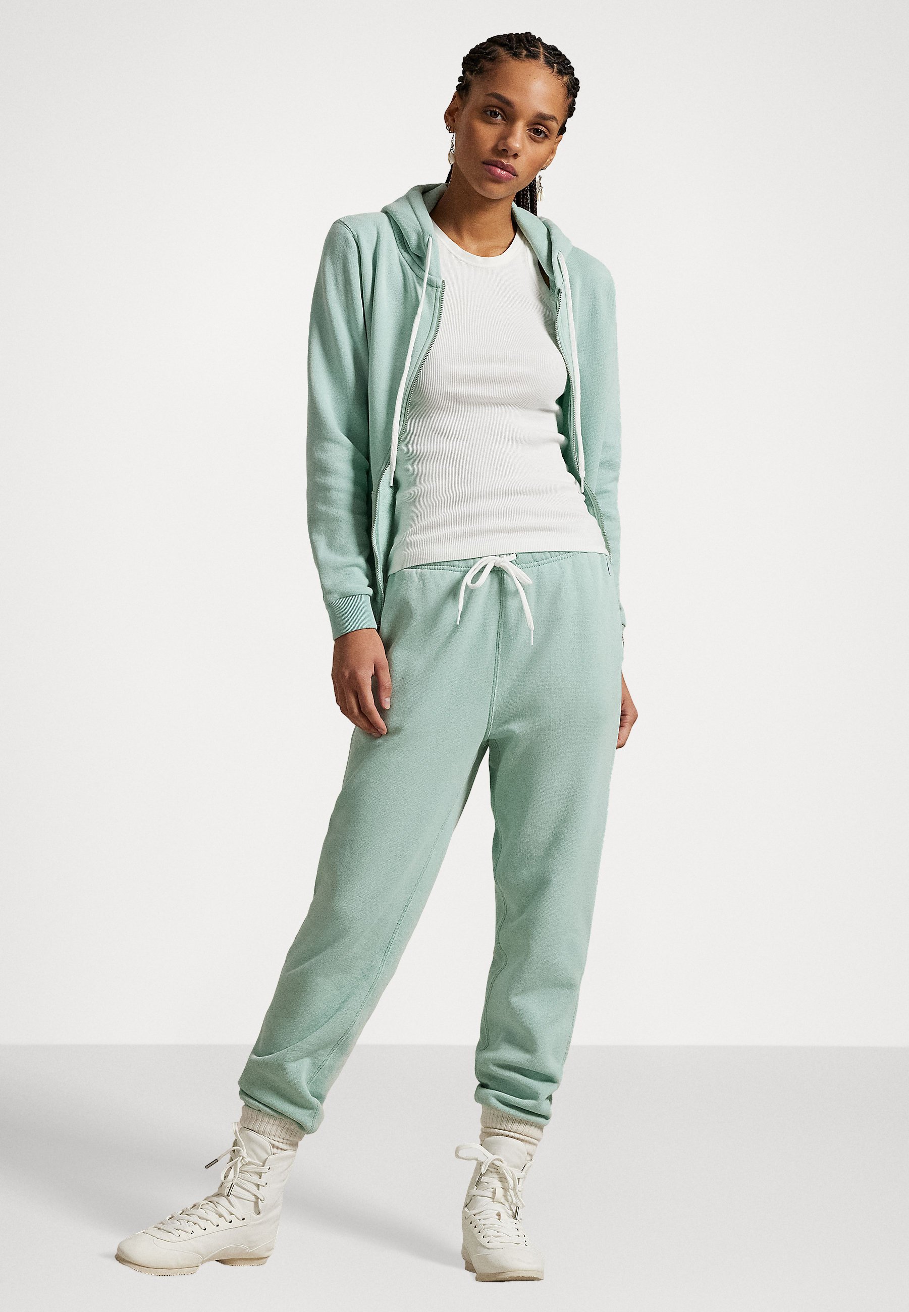 売れ筋商品|||ラルフローレン パーカー・スウェットシャツ アウター レディース Women's Lightweight Fleece Long-Sleeve Polo Sweatshirt Essex Green Polo Ralph Lauren Women's Lightweight Fleece Long-Sleeve