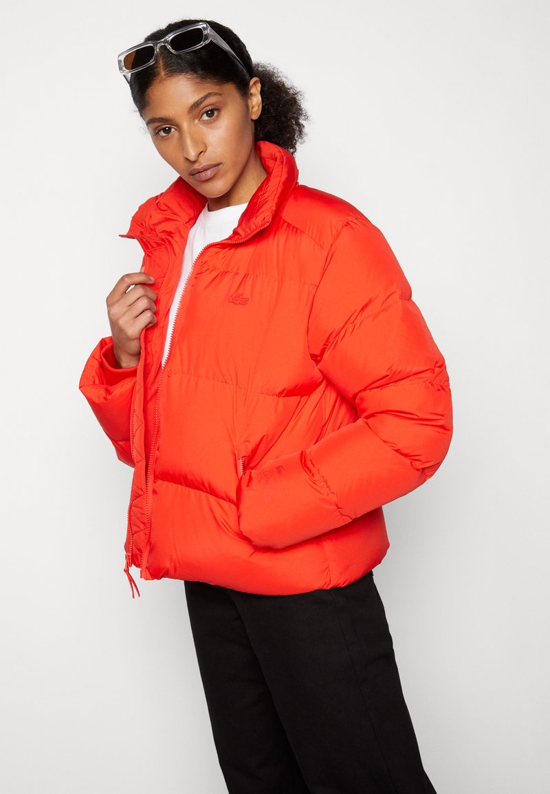 lacoste puffer jacket orange