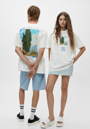 SHORT SLEEVE - T-shirt z nadrukiem - off white