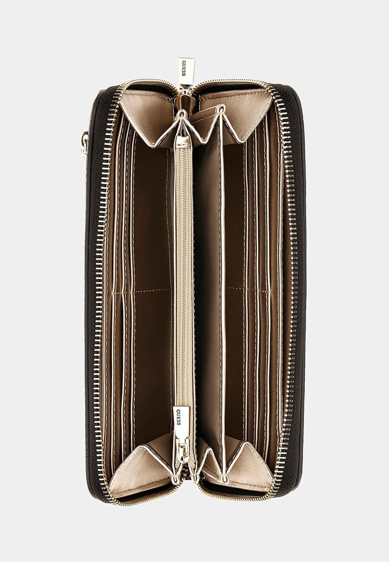 Guess LAUREL LARGE ZIP AROUND Geldbörse dunkelbraun/braun