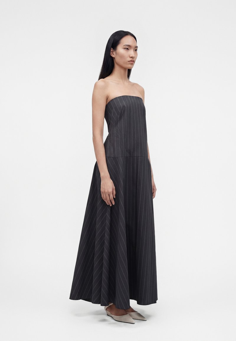 strapless open back dress Claude Cut Out Side Split Maxi Dress | Black | Dresses main image 1