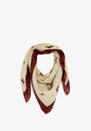 Grain de Malice, FOULARD CARRÉ MOTIF CHIENS - Fular - beige