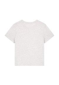 Grijze kortetermijn t-shirt gemaakt van zachte katoen, met een klassieke ronde hals en een effen textuur zonder patronen of afbeeldingen.