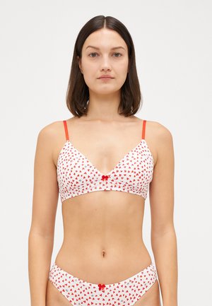 HEART TRIANGLE BRALETTE - Sutien triunghi - white/red