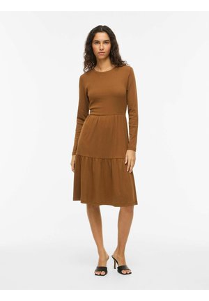 MIDI LANGARM - Obleka/pulover - toffee