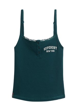 Superdry ESSENTIALS EMBROIDERED BUTTON CAMI  - Top - dark pine green