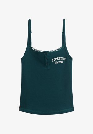 Superdry & Co, ATHLETIC ESSENTIALS EMBROIDERED BUTTON CAMI - Débardeur - dark pine green