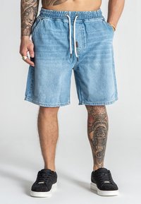 ELASTIC WAIST - Shorts vaqueros - light blue