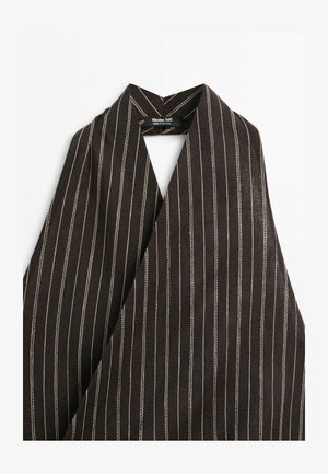 Massimo Dutti, HALTER TOP WITH STRIPED DETAIL - Blouse - black