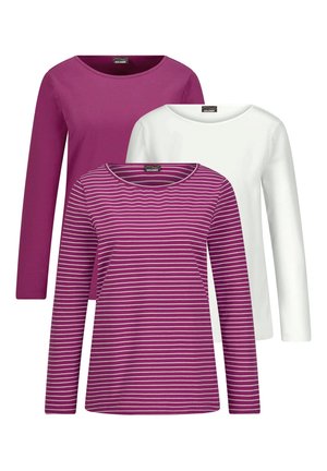 PETITE IM 3ER-PACK - Langarmshirt - berry   cream   berry   striped