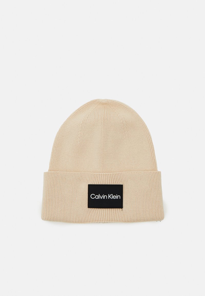 Calvin Klein‎ Beanie Hat Tan White Fleece Lined Knit Cuff Winter Beanie Calvin Klein Winter Hats main image 4
