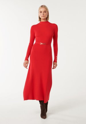BRIELLE FIT AND FLARE MIDI DRESS - Vestito lungo - chilli red