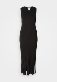 DRESS WITH FRINGE DETAIL - Trikoomekko - black