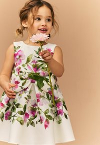 Next REGULAR FIT-SLEEVELESS FLORAL - Vestido de cóctel - ecru white