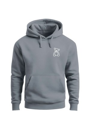 PRINT MINIMAL TEDDY MIT BÄR - Hoodie - convoy grey