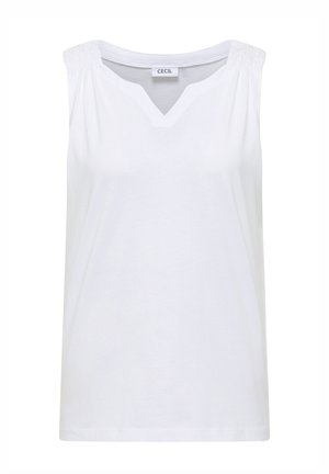 Cecil TOP MIT SPLIT NECK IN UNIFARBE - Débardeur - white