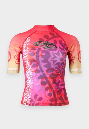 Paolina Russo SHORT SLEEVE RASH GUARD - Potiskana majica - cherry