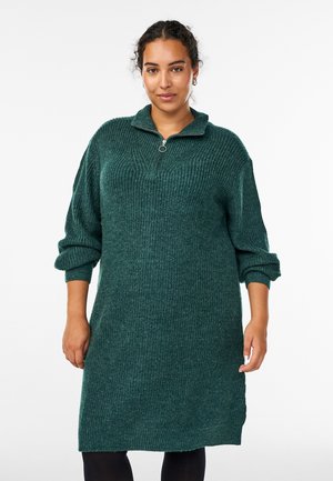 Zizzi Abito in maglia - sea moss melange