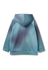 Sudadera con capucha en tonos degradados de azul, con una textura suave, mangas largas y una capucha espaciosa. Con puños acanalados.