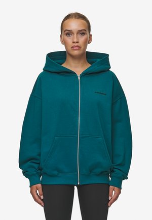 Pegador CLARITA OVERSIZED - Mikina na zip - washed urban turquoise,black gum