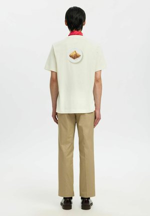 Selected SLHELIAS SS O-NECK TEE HOTEL AMOUR - T-shirt imprimé - egret