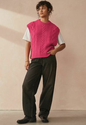Next CABLE  BUTTON SIDE TANK  REGULAR FIT - Svetr - pink
