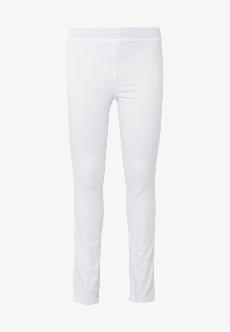Witte leggings van rekbaar materiaal, met een aansluitend ontwerp, een elastische tailleband en een gladde textuur. Geen zichtbare patronen of accenten.