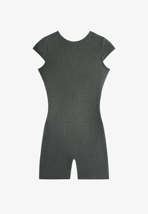 OYSHO, COMFORTLUX MARL OPEN-BACK SHORT JUMPSUIT - Combinaison - dark grey melange