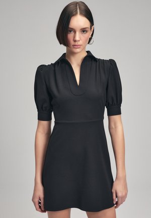 NECK BALLOON SLEEVE MINI - Shift dress - black