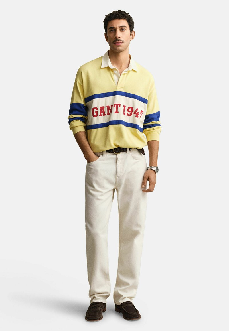 GANT LONG SLEEVE RUGGER - Polotričko - light mustard yellow