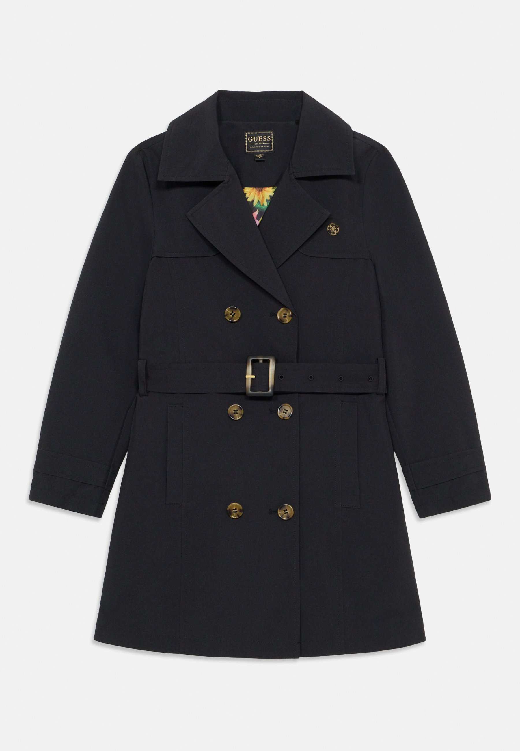 Guess JUNIOR CANVAS LS Trenchcoat jet black/black