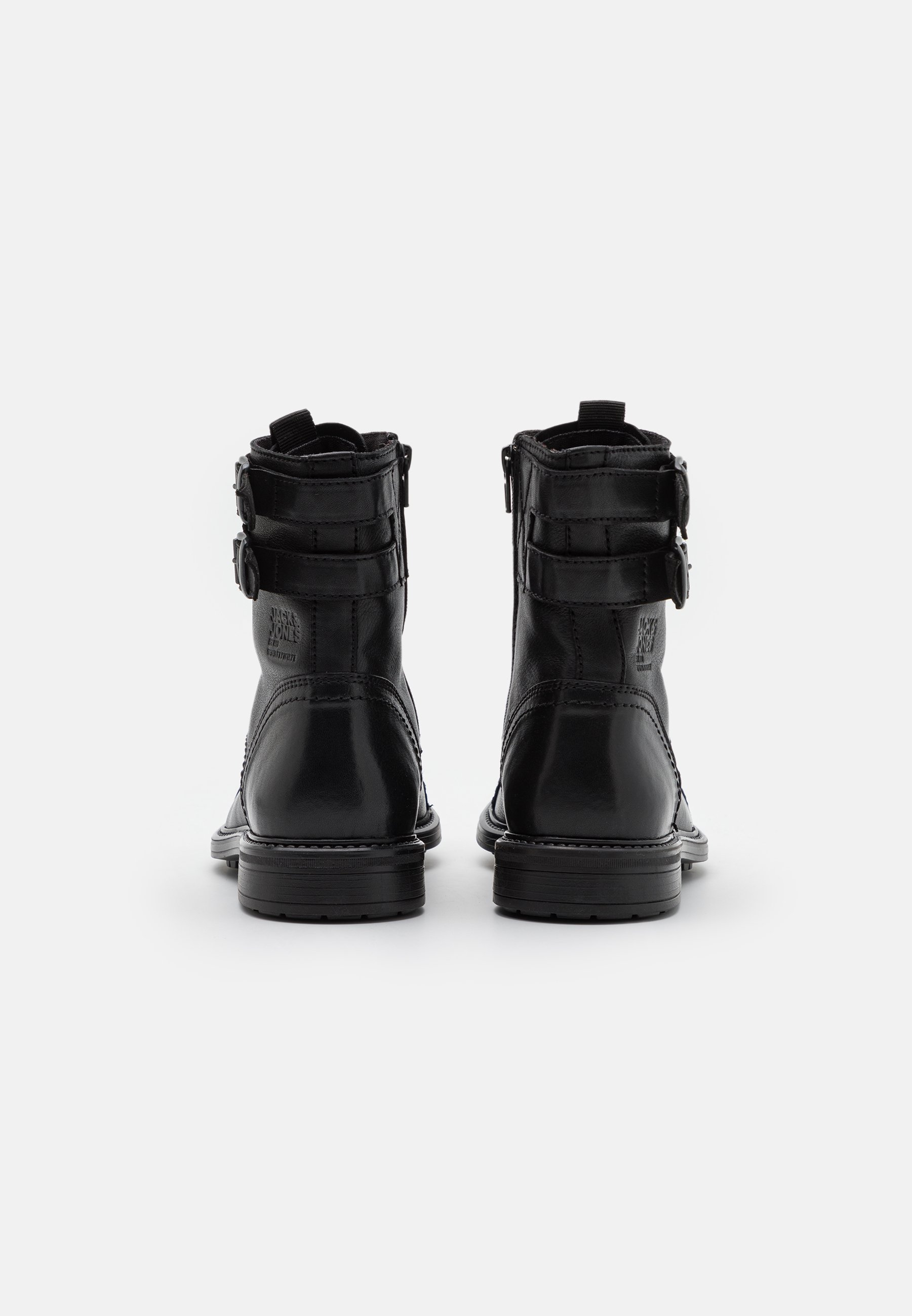 Jack \u0026 Jones JFWSHELBY DOUBLE STRAP BOOT - Lace-up ankle boots -  anthracite/black - Zalando.de