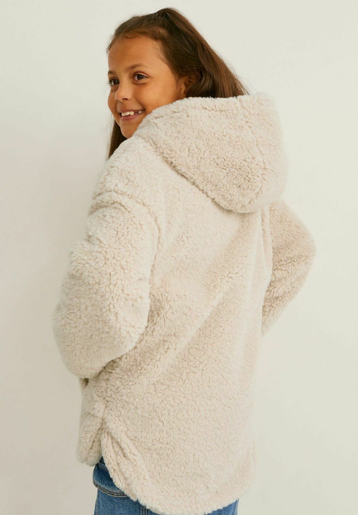 C\u0026A MIT KAPUZE - Fleece jacket - beige 