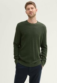 TOM TAILOR STRUKTURIERTER RUNDHALS - Maglione - rosin green melange