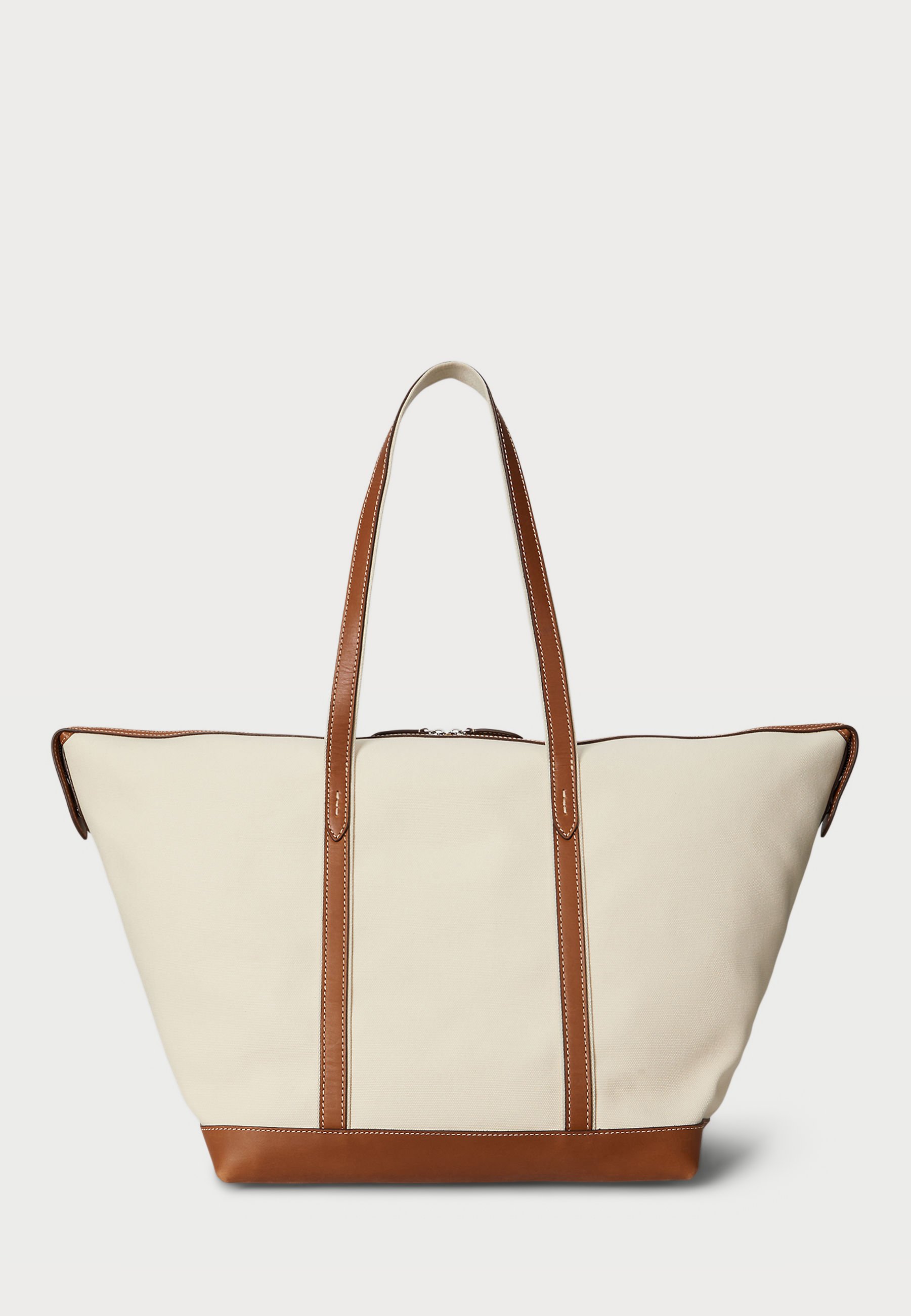 Polo Ralph Lauren LEATHER-TRIM CANVAS LARGE SHOPPER TOTE - Tote