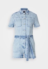 PUFF SLEEVE ROMPER - Jumpsuit - light wash
