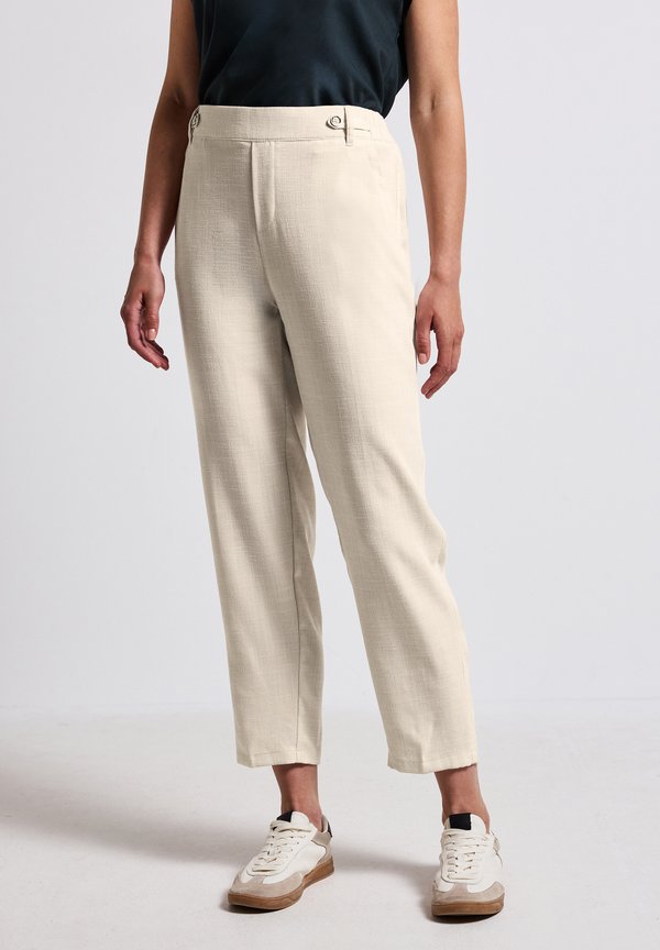 MIT KNOPFDETAIL - Stoffhose - beige