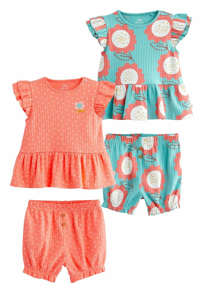 Next BABY TSHIRT AND SHORTS SET 4 PIECE Short blue/rose ZALANDO.FR
