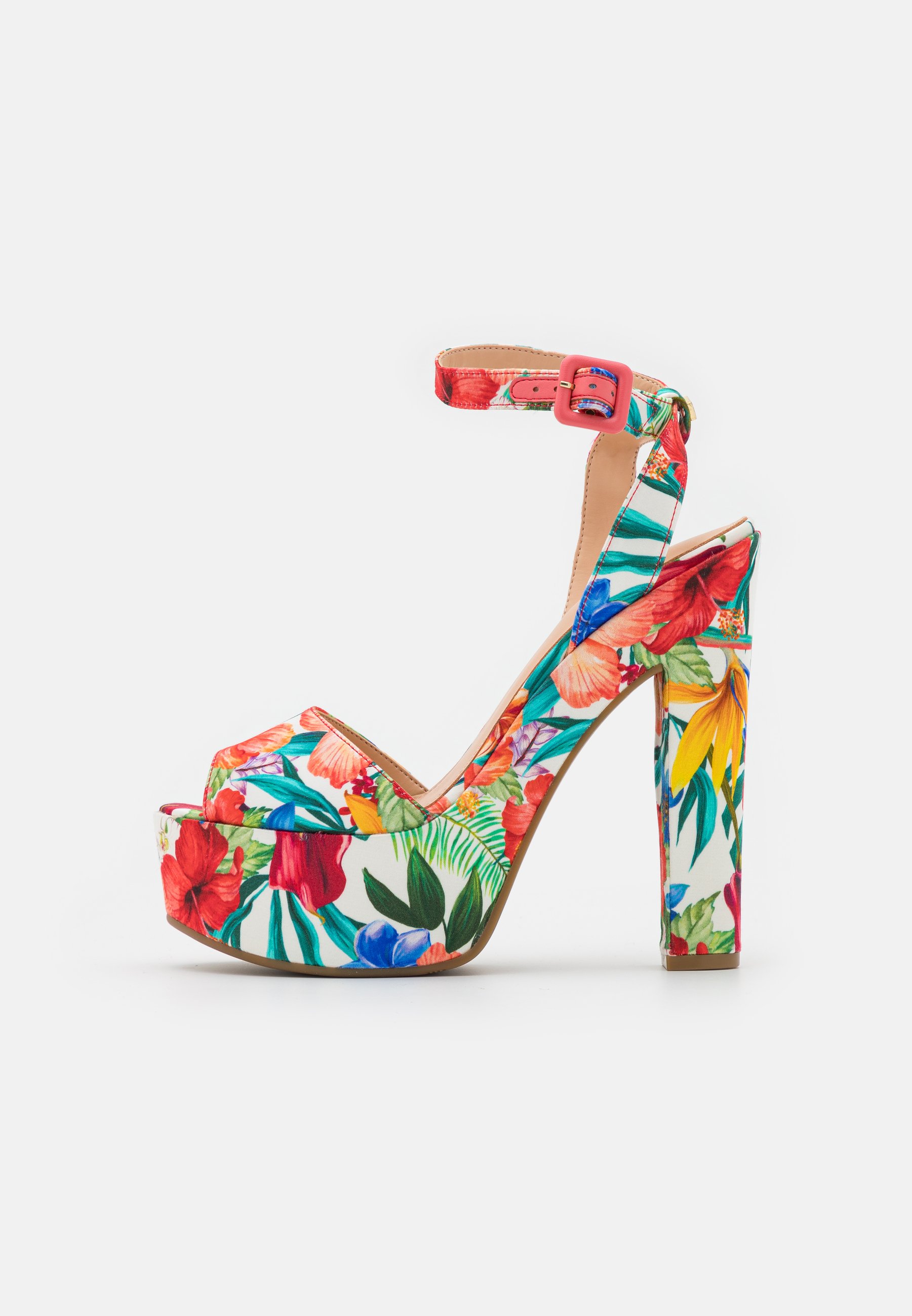 Guess GARZA - Sandali con tacco - white/blue/multicolore - Zalando.it